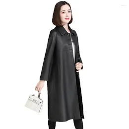 Women's Leather Spring 9 Genuine Clothes Long Style Coat Loose Fur Sheet