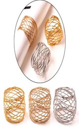 Gold Weave Napkin Rings Serviette Buckle Silver Round Holder Wedding el Table Dinner D403268925415