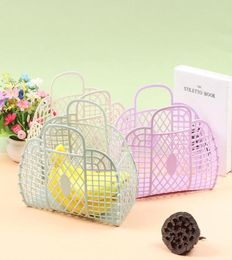 Storage Baskets Bathroom Laundry Basket Small Foldable Mesh Portable Plastic Organisers For Household Clothes3092245