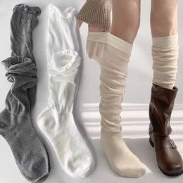 Women Socks JK Japanese Style Long Stockings Thin Breathable Thigh High School Girls Solid Color Knee