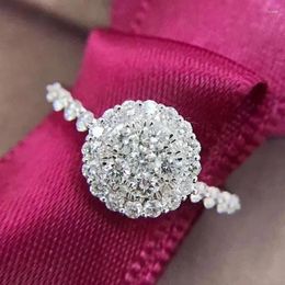 Wedding Rings Simple Fashion White Cubic Zirconia Women's Bling Engagement Accessories Gift 2024 Trendy Jewellery