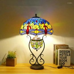 Table Lamps LIGHT Tiffany Lamp American Retro Living Room Bedroom Luxurious Villa El Stained Glass Desk