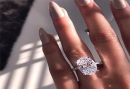 new womens wedding rings fashion silver gemstone engagement rings Jewellery simulated diamond ring for wedding218C4764854
