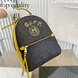 New Hot Designer Backpack Men And Women Fashion Backpack Book Bag Classic Old Flowers Drawstring Clip Open And Close Jacquard Leather Sc 197