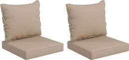 Pillow 4-Piece Patio Chair And Back Set Seat Replacement S For Outdoor Garden Furniture Beige