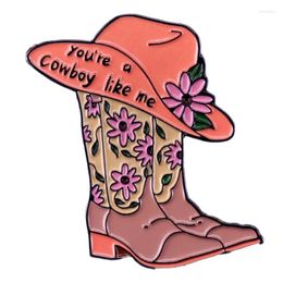 Brooches You're A Cowboy Like Me Badge Hat Boots Enamel Pin Evermore Jewelry Perfect Gift For Swifties