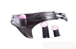 PU Leather Strapon Vibrator Dildo Anal Plug Sex Toys For Women Belt Bondage Briefs Thoug Pants Underwear For Lesbien Q03206667248