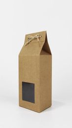 Kraft Paper PartyWedding Gift Bags with Clear PVC Window CookiesChocolatesCandy Packing Boxes8160310