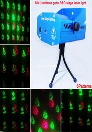 Wholenew mini Red Green Laser 6 patterns Christmas projector Party DJ Lighting lights Disco bar Dance xmas stage Light show X7336958