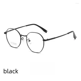 Sunglasses Frames 49mm Fashionable Glasses For Women Comfortable Retro Polygonal Titanium Alloy Men Prescription Frame 1017TH