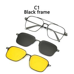 Fashion Sunglasses Frames Mens Myopic Glasses Frame Magnetic Absorption Set Polarization Clip Night Vision Buy A Lens Two Clips 24020 Dhw8F