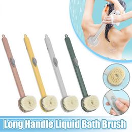 Bath Tools Accessories Long handled liquid bath brush back sponge exfoliating massage skin cleaning tool Q240430