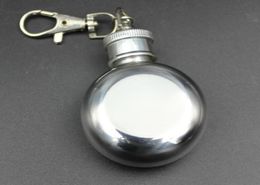 1oz 28ml Mini Stainless Steel Round Hip Flask with Keychain Liquor Alcohol Whiskey Wine Pot Small Flasks Drinkware SN8801652622