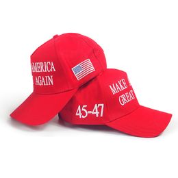 Trump 45-47 Make America Great Again Red Hat American Election 3D Embroidery USA Baseball Cap 0509 0509