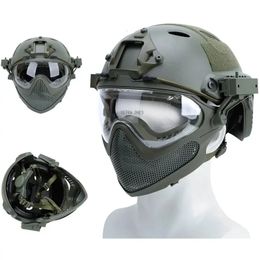 Paintball Tactical Helmet Military Game Cs Airsoft Full Covered Breathable Steel Mesh Helmets Hunting Shooting Equipment 240428