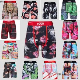 Psds Underpants Designer 3Xl Mens Underwear Ps Ice Silk Underpants Breathable Printed Boxers With Package Plus Size New Printed Men swimming trunks 659