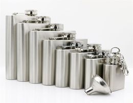 Portable Whisky Flasks Stainless Steel Hip Flask Whisky Stoup 1oz 2 oz 3oz 4oz 5oz 6oz 7oz 8oz Liquor Wine Pot1639036