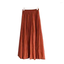 Skirts Solid Colour Fresh Comfortable Big Swing Long Skirt