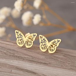 Stud Earrings Stainless Steel 2024 Trend Mini Delicate Butterfly Charms Fashion For Women Jewellery Party Gifts