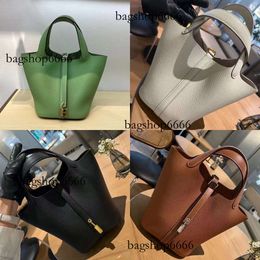 Handmade Bucket 18Cm Women's Tote 22Cm Classic Designer TC Leather Semi-Handmade Fashion Capacity Bag With Original Dust Box Packaging Brand Semi- Original