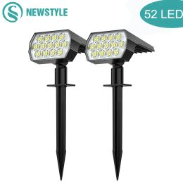 Decorations Solar Lights Outdoor Waterproof 52/56LED 2pc 3 Lighting Modes Solar Powered Garden Yard Spot Light For Outdoor Landscape Decor