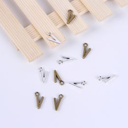 2015New fashion antique silver copper plated metal alloy hot selling A-Z Alphabet letter V charms floating 1000pcs lot #022x 300Z