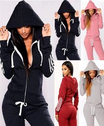 Women Sweatsuit hooded 2 piece sets sports outfits long sleeve jacketleggings winter clothes jogger suit casual sportswear 38823502147