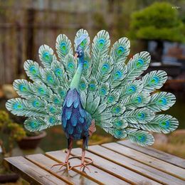 Garden Decorations Hand Painting Metal Peacock Decoration Large Luxury Decorative Statue Of Animals