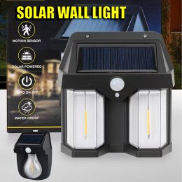 Decorations New Solar LED Wall Lamp Outdoor Garden Courtyard Waterproof Decoration Street Light Human Body Induction Warm Light Lantern