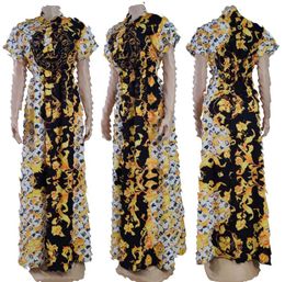 Leopard maxi Dresses women short sleeve luxury print summer designer dress women's clothing