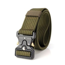 Fashion Men Belt UACTICAL Belts Nylon Military Waist Belt with Metal Buckle Adjustable Heavy Duty Training Waist Belt Hunting Accessories 227q