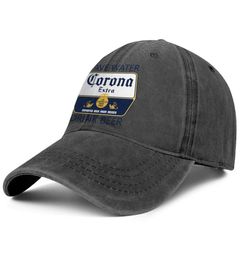 Corona Extra Beer Drink Save Water Unisex denim baseball cap fitted vintage cute hats Coconut Tree Find Your Beach Blue Cerve4187276