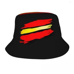 Berets Modern Three Dimensional Spain Flag Bucket Hat Outdoor Fisherman Caps Breathable Travel Hiking Visor Hats For Unisex Design Cap