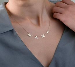 Pendant Necklaces MAMA Letters Choker Necklace Gold Silver Colour Mum Charm Clavicle Chain Feminine Jewellery Mother039s Day 2021 8497784