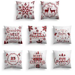 45x45cm Christmas Pillowcase 2020 Christmas Decor for Home Merry Ornament Happy New Year 2021 Noel Navidad Natal F915 308P