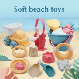 Strandleksaker för barn 5-17 st baby strand spel leksaker barn sandlåda set kit sommarleksaker för strand lek sandvatten spel vagn 240420