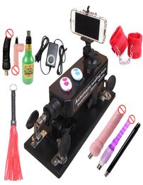 Automatic Sex Machine Gun Set for Men Women LOVE Machine with Masturbation Cup Big DildoCouple Game Sex Handcuffs and Leather W8310180