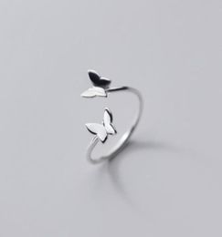 rose gold plated ring women fashion jewellry cubic zorcnia beautiful S925 sterling silver rings adjustable cute butterfly jewelry91128459