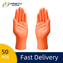 Gloves Disposable Nitrile Gloves 50 PCS Raised Diamond Texture Food Grade Kitchen Gloves Durable Latex Powder Free Work Gloves Nitrile