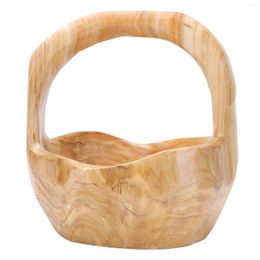Dinnerware Sets Bread Loaf Container Solid Wood Root Carving Fruit Basket Jewellery Tray Creative Caving Bowl
