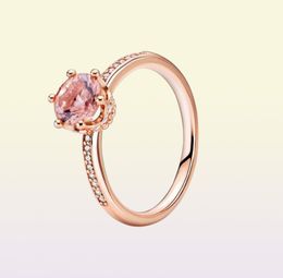 Yellow Gold plated Crown Solitaire Rings Sterling Silver Women Girls designer Wedding Jewelry For Rose gold Lover Ring with Original box8419447