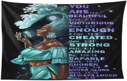 Tapestries African American Black Girl Wall Tapestry Abstract Galaxy Women Hanging Art21848807306092