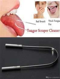 Stainless Steel Tongue Scraper Oral Cleaner Fresh Breath Cleaning Coated Toothbrush Dental Hygiene Care Toolsa13a365815304