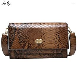 Evening Bags Luxury Designer Handbags Snake Pattern Women Flap Pu Leather Ladies Handbag Wide Strap Sling Bag For Female