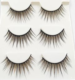 3D15 Exaggerated Colour False Eyelashes Brown Black Cross Messy Thick 3D Fake Eyelashes Latin Show Makeup Tools Eye Lashes3413555