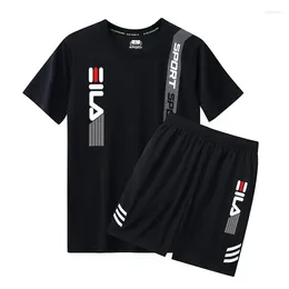 Men's Tracksuits Summer Fashion Sportswear Short-sleeved T-shirt Sports Shorts Casual Cool Running Suit