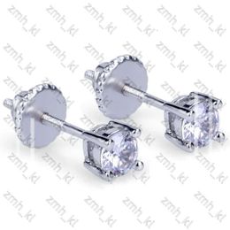 18K Gold Hip Hop Iced Out CZ Zirconia Round Stud Earrings For Men And Women Diamond Earrings Studs Rock Rapper Jewellery Gifts Size 3Mm 4Mm 5Mm 6Mm 8Mm 10Mm 910