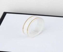 Luxury Ceramics gold ring for women men designer ring mens rings Band g letter Black White Couple039s jewelry Anniversary Gift4620354