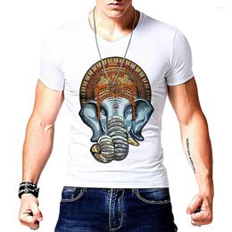 Men's T Shirts 2024 Summer Men Black T-shirt Hip Hop Man Sequined Diamond Animal Elephant Fashion Rhinestone