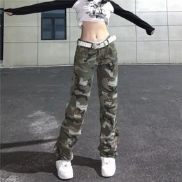 Women's Jeans Y2k Streetwear Camouflage Woman High Waist Cargo Pants Hip Hop Straight Fashion Baggy Casual